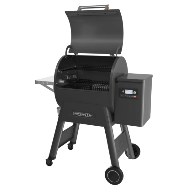 Traeger Ironwood 650 with hood up