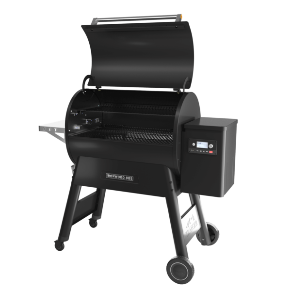 Traeger Ironwood 885 with hood open