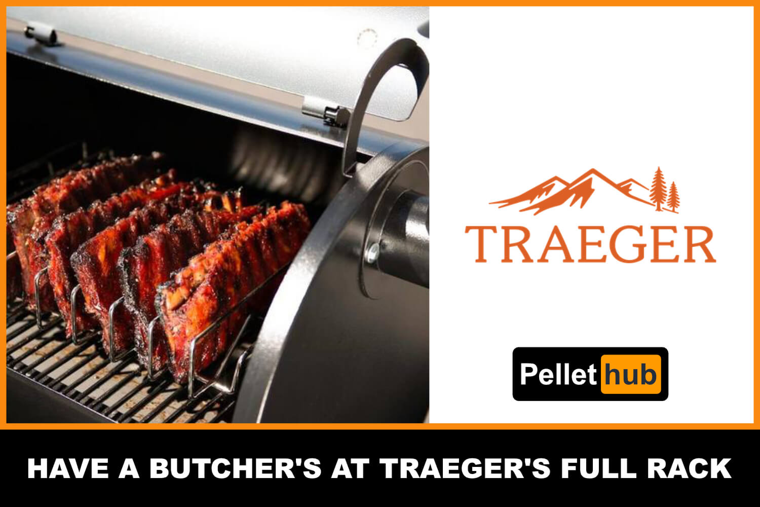 Traeger with rack of ribs