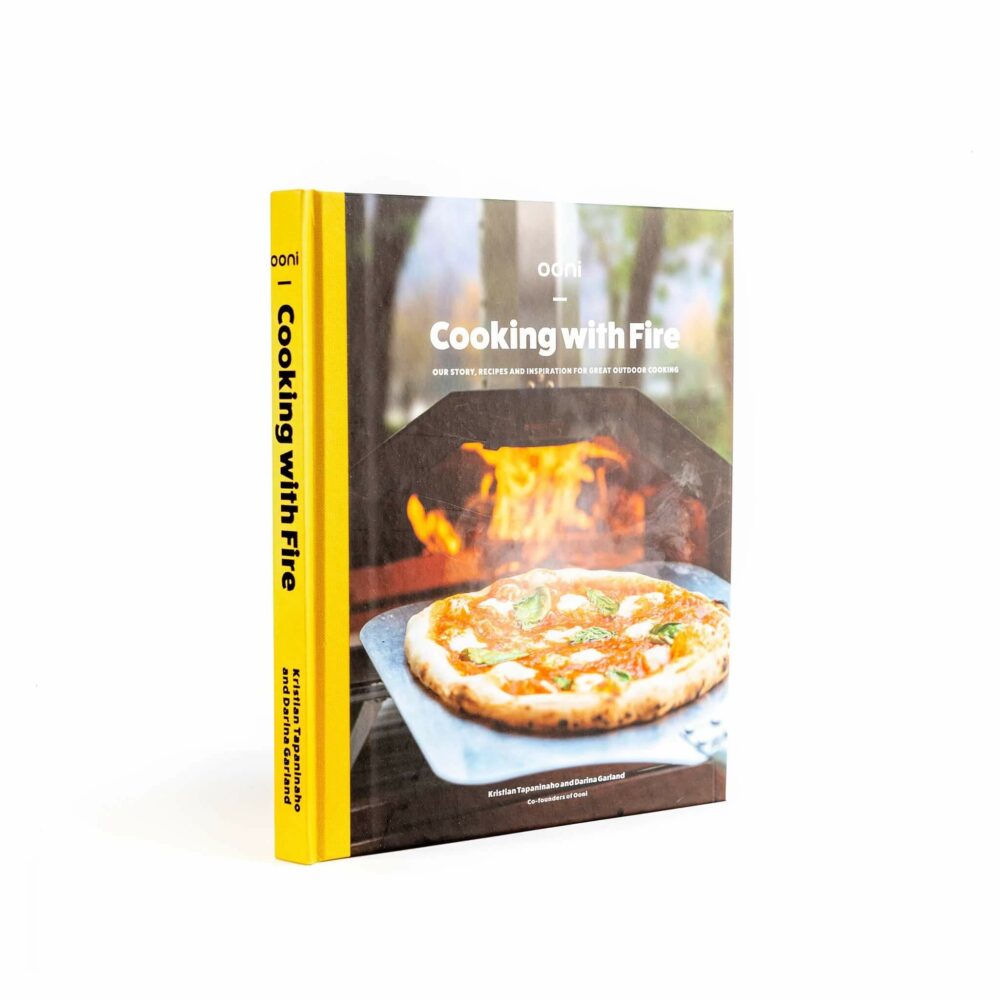 Ooni Cooking with Fire Cookbook - open to the blue cheese